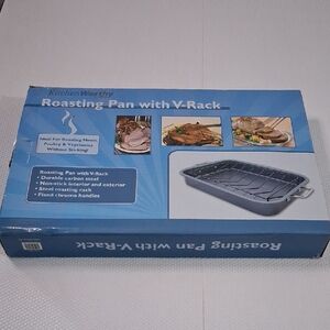 Blue Roasting Pan with V-Rack